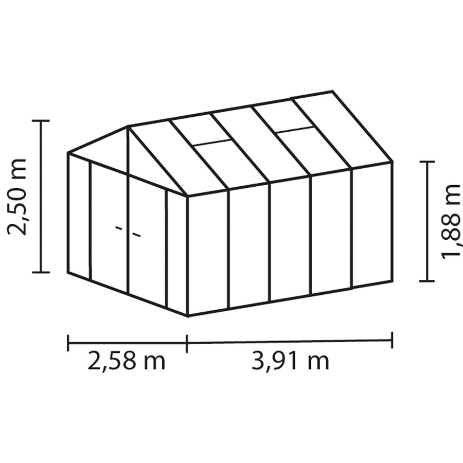 Vitavia Gewächshaus Zeus Comfort 10000 Schwarz 10 m² mit 10 mm HKP - Bild 2