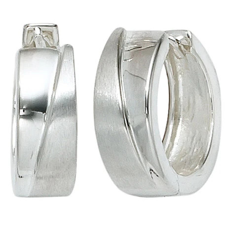 Colfem Creolen 925 Sterling Silber, mattiert, Unisex - Bild 1