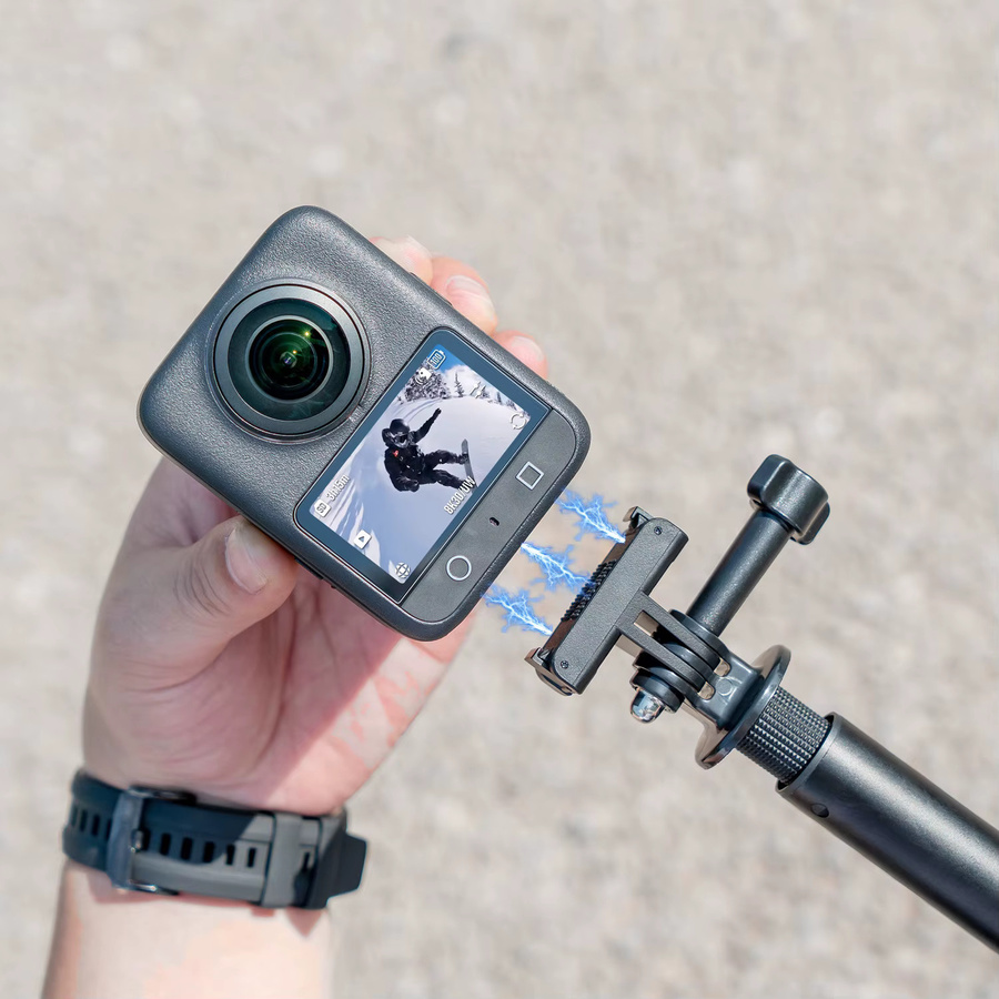 Magnetischer Schnellwechseladapter für DJI Action 6 / 5 Pro / 4 / 3 und OSMO 360, faltbarer Schnellverschluss-Halterungsadapter in Schwarz - Bild 3