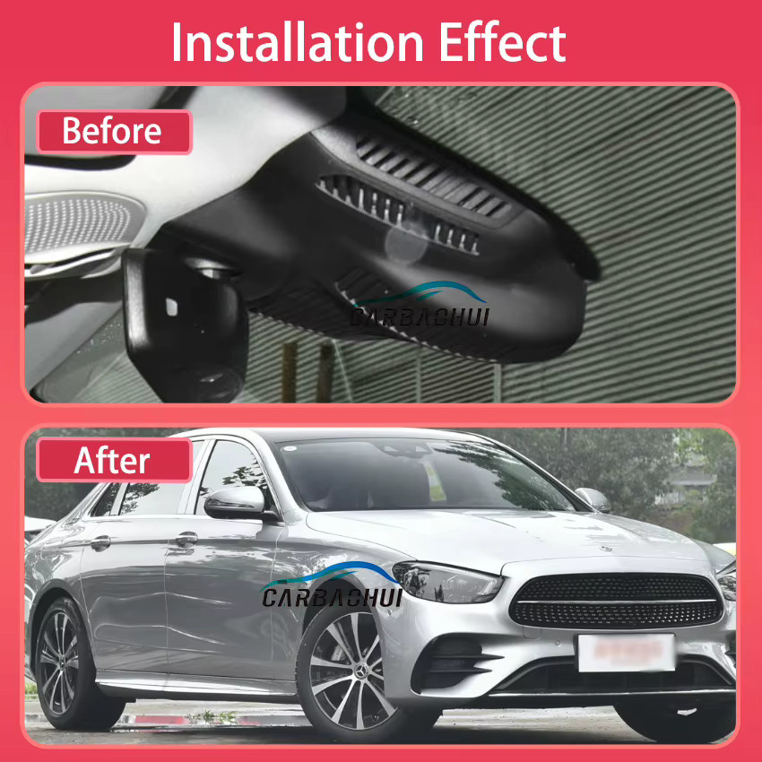 CARBAOHUI 4K Dashcam für Mercedes Benz E-Klasse W213 S213 C238 Facelift 2020-2023, 2160P Auto-DVR Videorekorder mit App-Steuerung, Schwarz - Bild 2