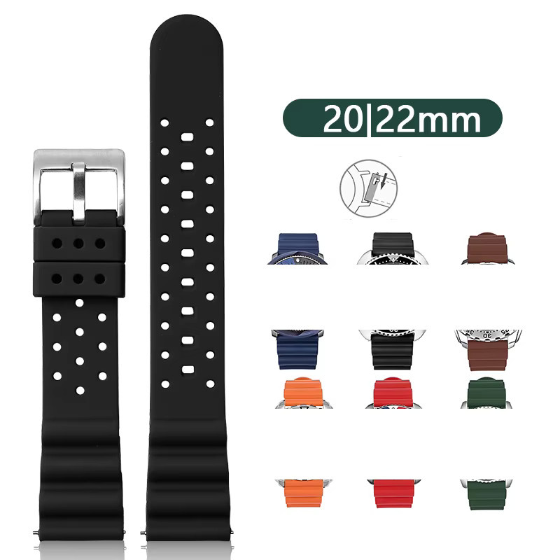 Uhrenarmband Silikon, 20 mm, 22 mm, Unisex - Bild 2