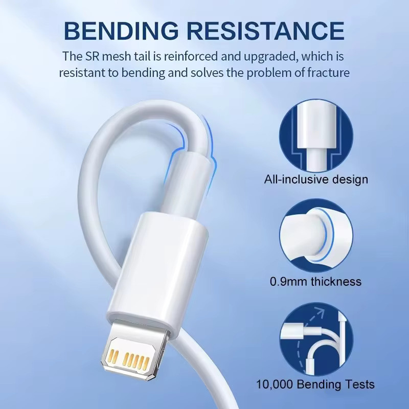 Keai USB-C auf USB-A Schnellladekabel 30W in Weiß für iPhone, iPad und AirPods - Bild 2