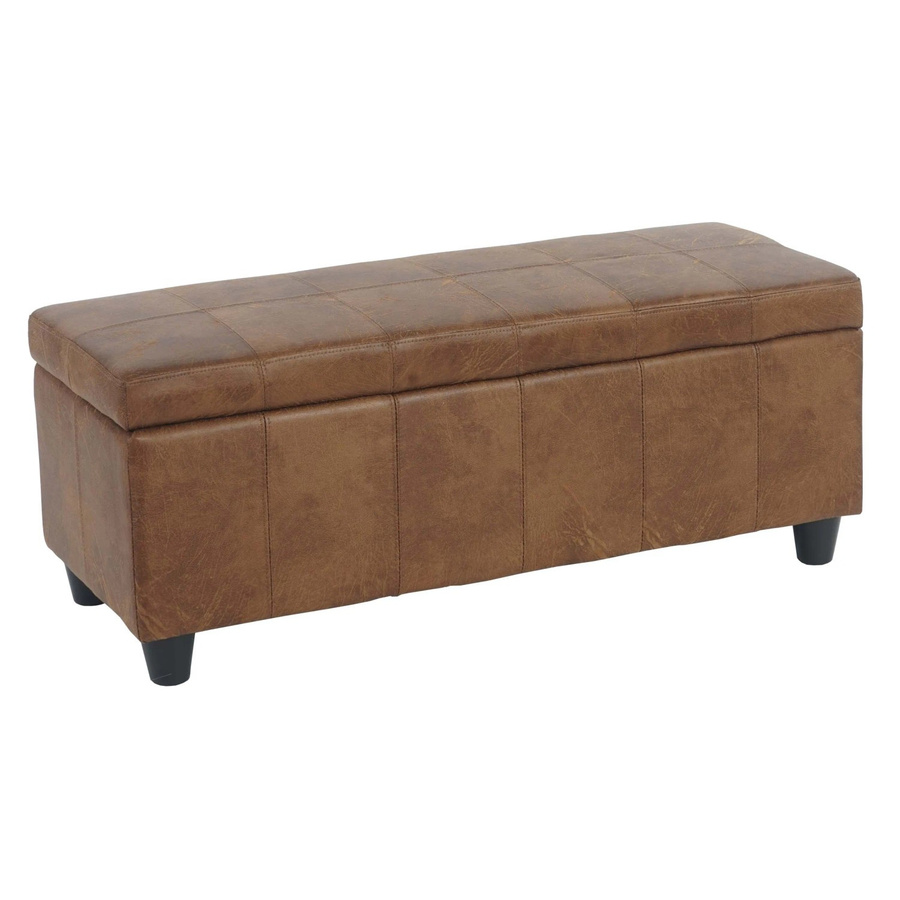 MCW Aufbewahrungstruhe Kriens Sitzbank aus Wildlederimitat in Braun/Beige, B/T/H: 114 x 45 x 45 cm - Bild 2
