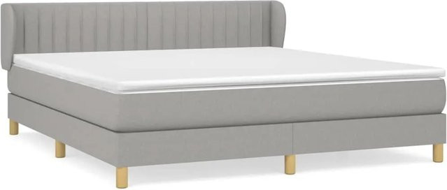 vidaXL Boxspringbett mit Matratze Hybrid-Design in Hellgrau, B/T/H: 180 x 200 x 183 cm - Bild 1
