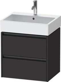 Duravit Waschtischunterschrank Ketho.2 in Graphit Matt mit 2 Schubladen, wandhängend, B: 58,4 cm, T: 46 cm, H: 54,9 cm - Bild 1