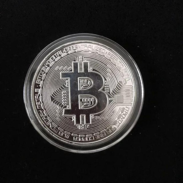Casascius Bitcoin Sammelmünze aus vergoldetem Eisen in Gold und Silber - Bild 1