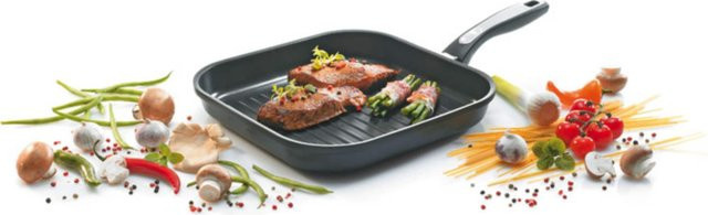 Krüger Haushaltswaren Delta Grillpfanne aus Aluminium mit Non-Stick-Beschaffung, Schwarz, B/T/H: 28 x 28 cm - Bild 1