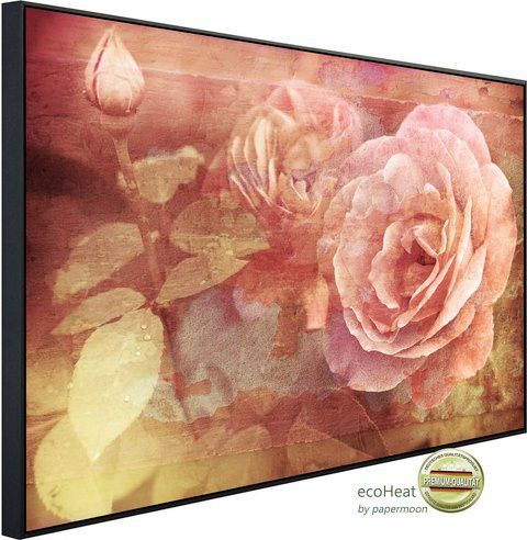 papermoon EcoHeat Infrarotheizung Vintage Blumen in Bunt mit Matt-Effekt, App-Steuerung und Überhitzungsschutz - Bild 1