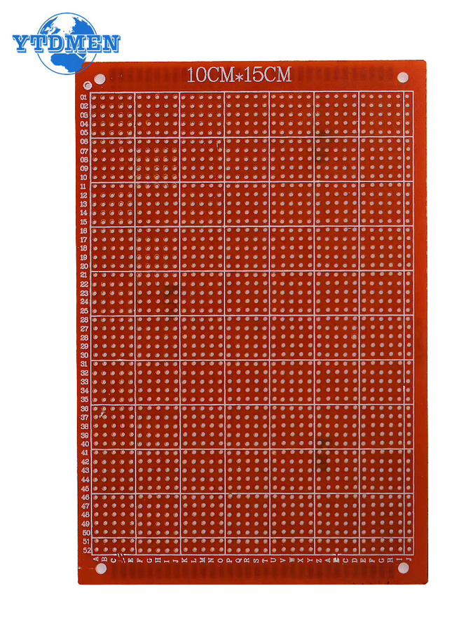 YTDMEN Universal Prototyp PCB Breadboard Einseitige Kupferplatte aus Bakelit in Gelb, B: 10 cm, T: 15 cm - Bild 3