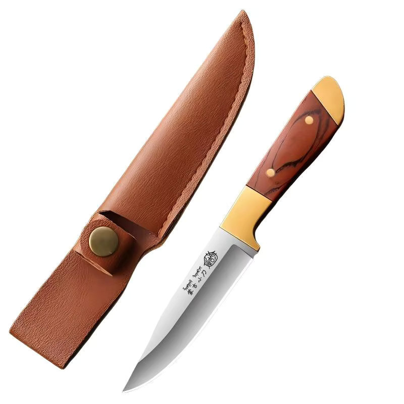 PTIEB Mehrzweck-Taschenmesser als Paring Knife in Rot und Braun mit Holzoptik für Outdoor, Camping und Grillen - Bild 6