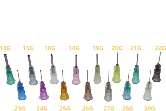 50 Stück Gerade Präzision Flüssigkeit Spritzen-Dispenser mit stumpfen Nadelspitzen in verschiedenen Größen (14G bis 30G) - Bild 1