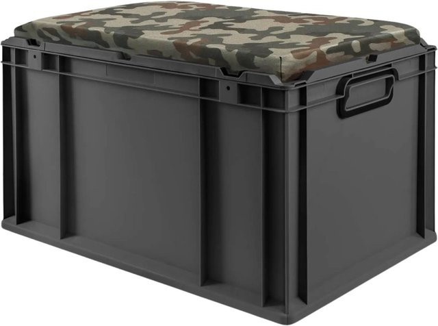 PROREGAL Eurobox Nextgen Seat Box Camouflage Sitzbox in Schwarz und Grün, H x B x T: 36,5 x 40 x 60 cm - Bild 1