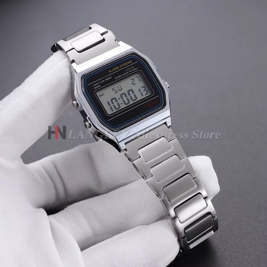 langley Uhrenarmband Edelstahl, Silber, Schwarz, Herren - Bild 1