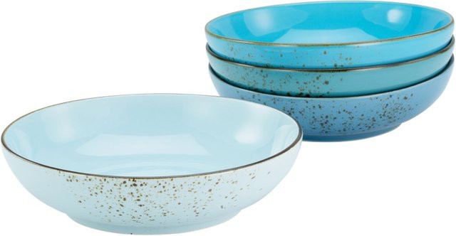 CreaTable Nature Collection Poke Bowl 4-teiliges Set, Blau, Keramik, 950 ml, Durchmesser: 22,5 cm, Höhe: 5 cm - Bild 1