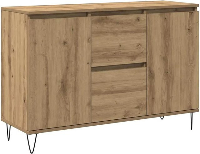 vidaXL Sideboard Artisan-Eiche in Braun aus Holzwerkstoff und Eisen, B/T/H: 101,5 x 35 x 70 cm - Bild 1