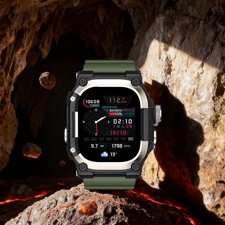 CAOWTAN Silikonarmband mit Metall-Abdeckung und Hülle für Apple Watch Ultra 49mm - Bild 4