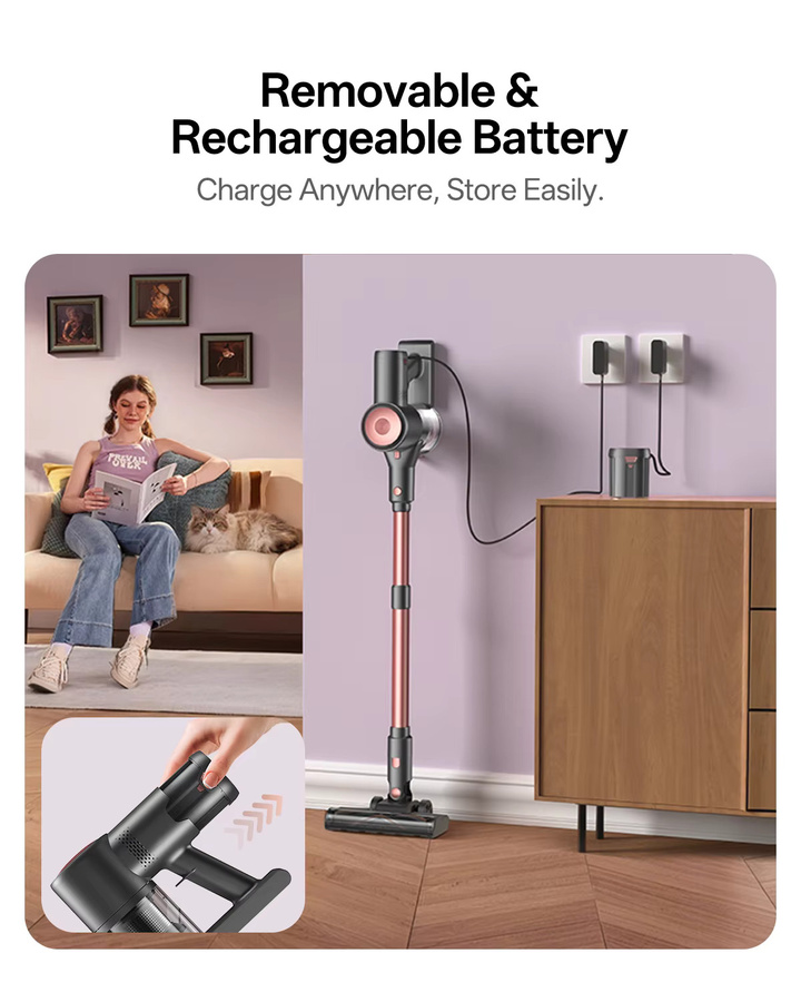 Vactidy V10 Pro Kabelloser Staubsauger mit 45KPa Starker Saugkraft, 45 Minuten Laufzeit, LED-Display und HEPA-Filtern - Bild 6