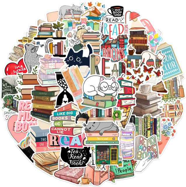 Keeppley Buch Lesen Aufkleber, Cartoon, 50-teiliges Set, multicolour - Bild 1