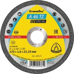 Klingspor Trennscheibe A46TZ Universal für Metall, Durchmesser: 125 mm, Dicke: 1,6 mm - Bild 1