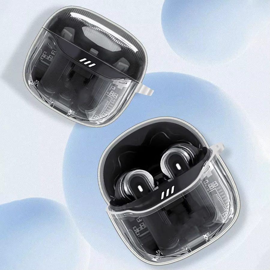 Schutzhülle für JBL TUNE FLEX 2 kabellose Ohrhörer, transparente Gummi-Hülle, stoßfest und kratzfest - Bild 3