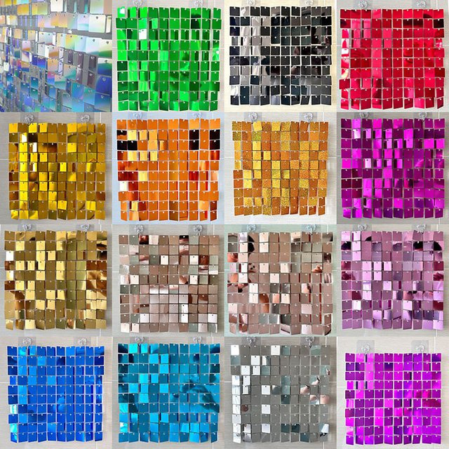 CANYAN Quadratische Paillettenpaneele zur Wanddekoration in Gold, 6 bis 27 Stück - Bild 1