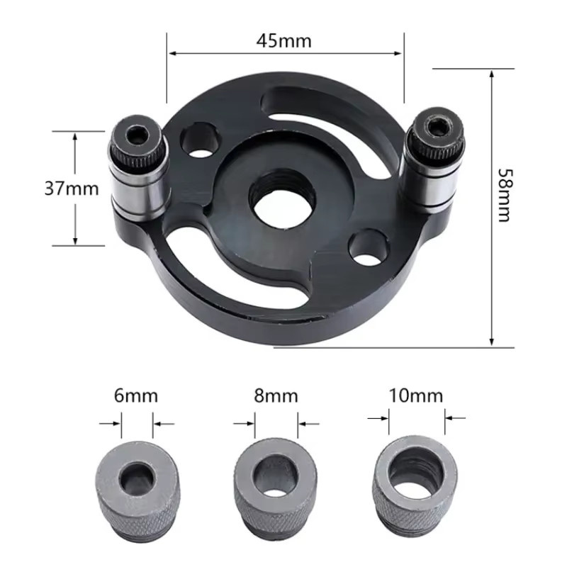 FNICEL Vertikale Taschenlochbohrlehre zur Selbstzentrierung für Dübellöcher 6/8/10mm in Rot und Schwarz für Holzbearbeitung und Zimmerei - Bild 3