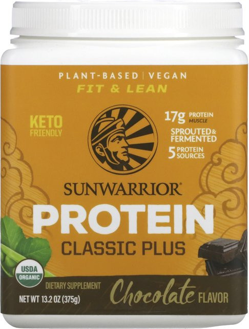 Sunwarrior Classic Plus Protein Bio-Pflanzenbasiert Schokolade 375 g - Bild 1