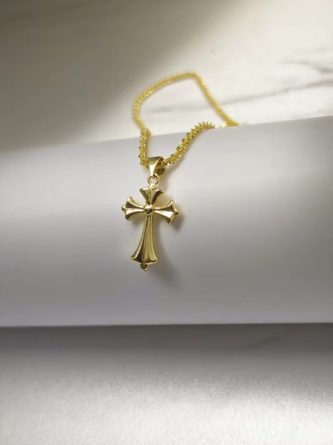 ALCADEN Kreuz Anhänger Halskette, Edelstahl, Gold, Damen - Bild 3