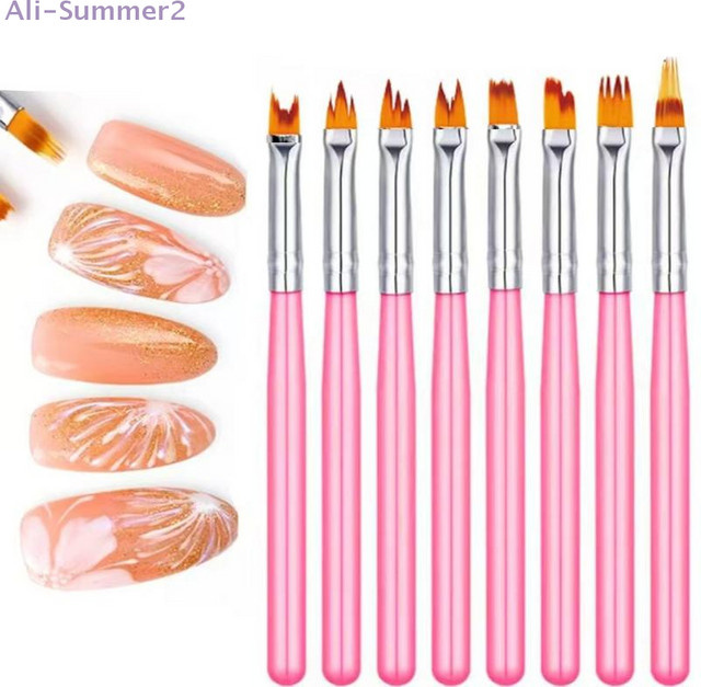 8er Set Nagelpinsel für Nail Art, verschiedene Formen - Bild 1