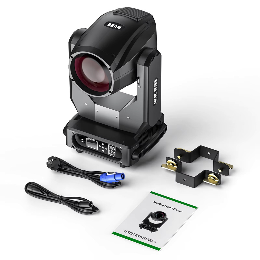 U'King Moving Head Licht 280W mit DMX512, 16CH RGB 3in1 LED Strahler mit Regenbogen-Effekt und Mustern, Schwarz - Bild 6