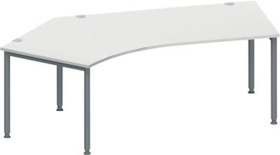 Schäfer Shop Genius Winkelschreibtisch MODENA FLEX 135 Grad mit Ansatz links in Lichtgrau und Anthrazit - Bild 1