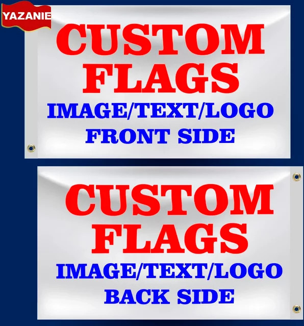 Personalisierte Flagge von YAZANIE mit eigenem Foto, Text oder Logo, einseitig bedruckt, rechteckig, mehrfarbig - Bild 1
