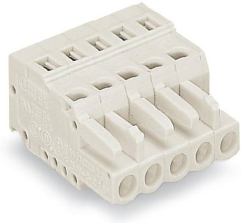 WAGO Buchsengehäuse-Kabel 721 mit 5mm Rastermaß, Farbe: Weiß und Grau, 100 Stück - Bild 1
