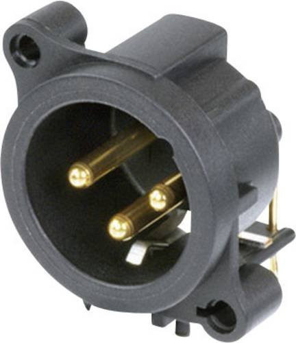 Neutrik NC3MAAH XLR-Flanschstecker mit gewinkelten Kontakten, 3-polig, Schwarz - Bild 1