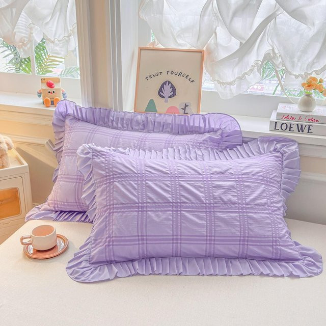 2er-Set JMG Clothing Sommer Kissenbezüge aus Baumwolle, atmungsaktiv und kühlend, Lila, B/H: 30 x 50 cm - Bild 1