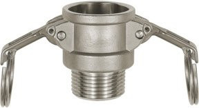Riegler Kamlok-Schnellkupplungsdose Typ B mit Außengewinde aus Edelstahl in Silber, R 3 - Bild 1