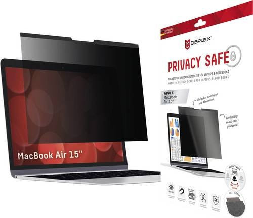 Displex Privacy Safe Magnetischer 2-Wege Blickschutzfilter für Apple MacBook Air 15 Zoll, Matt, Schwarz - Bild 1