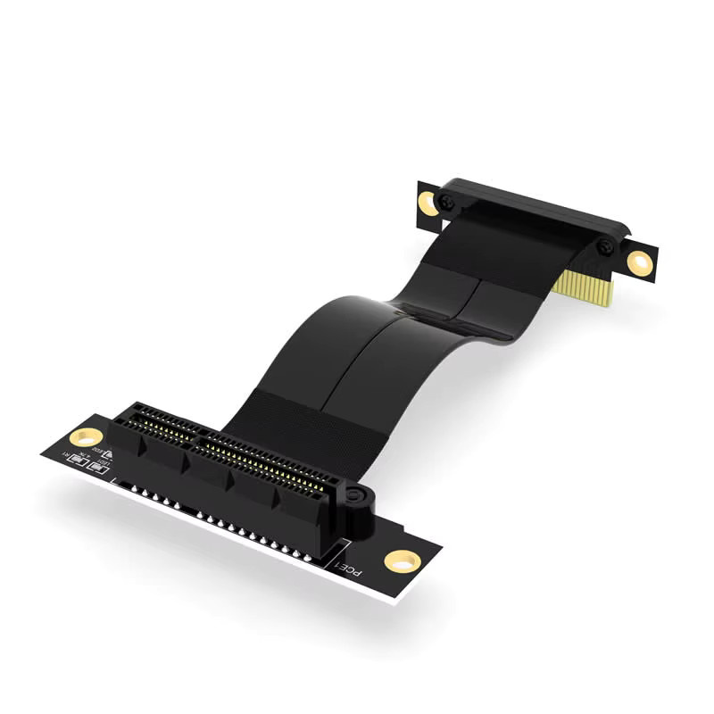Haoyexin PCI Express PCI-E 4X Adapter-Riser-Karte, 90-Grad-Konverterkarte für Servergehäuse und Computer, PCI-E 3.0 x4 auf X4, Schwarz - Bild 2