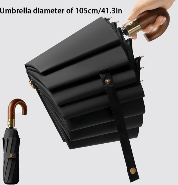 Mustarpicking Regenschirm mit UV-Schutz UPF50+ und automatischem Griff in Grün - Bild 1