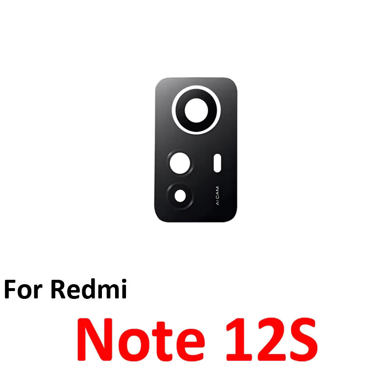 Xiaomi Redmi Note 12S Ersatz Rückkamera-Objektivglas mit Rahmenabdeckung in Schwarz - Bild 2