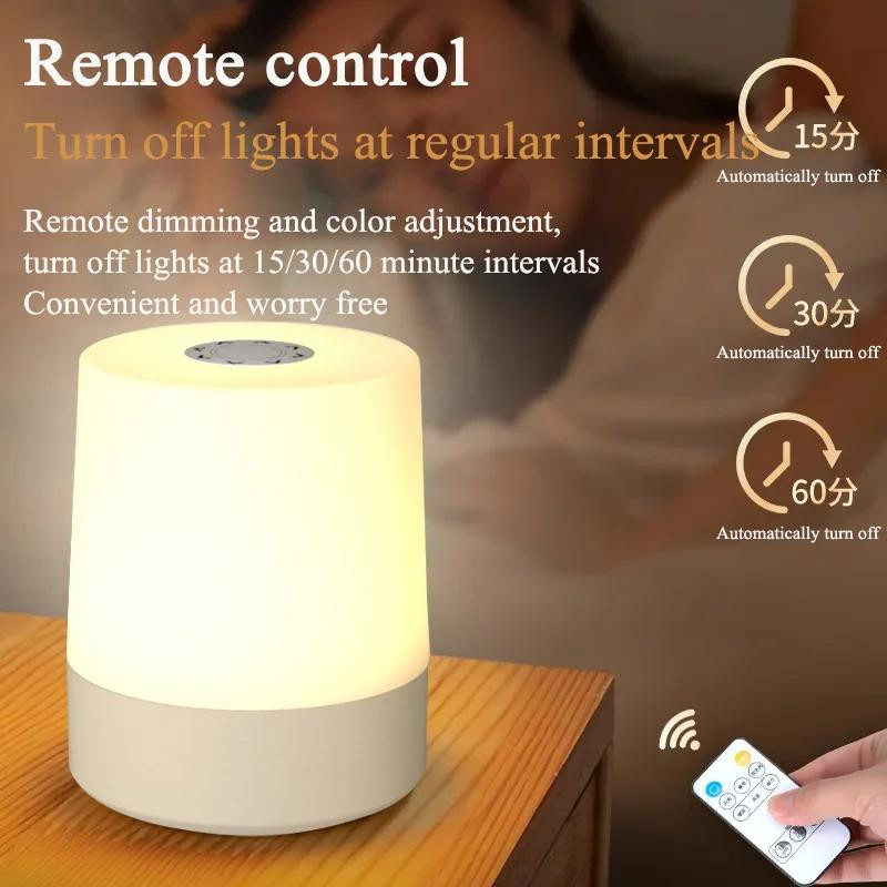 YJMP Super Lighting LED Nachtlampe mit Fernbedienung und USB-Anschluss, dimmbares Buchleselicht in Weißgold für Schlafzimmer und Büro - Bild 3