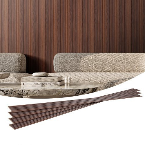 VEVOR Akustikpaneele 8er-Set aus WPC in Holzoptik, dunkles Teakholz, Höhe: 245,0 cm, Breite: 16,6 cm - Bild 1
