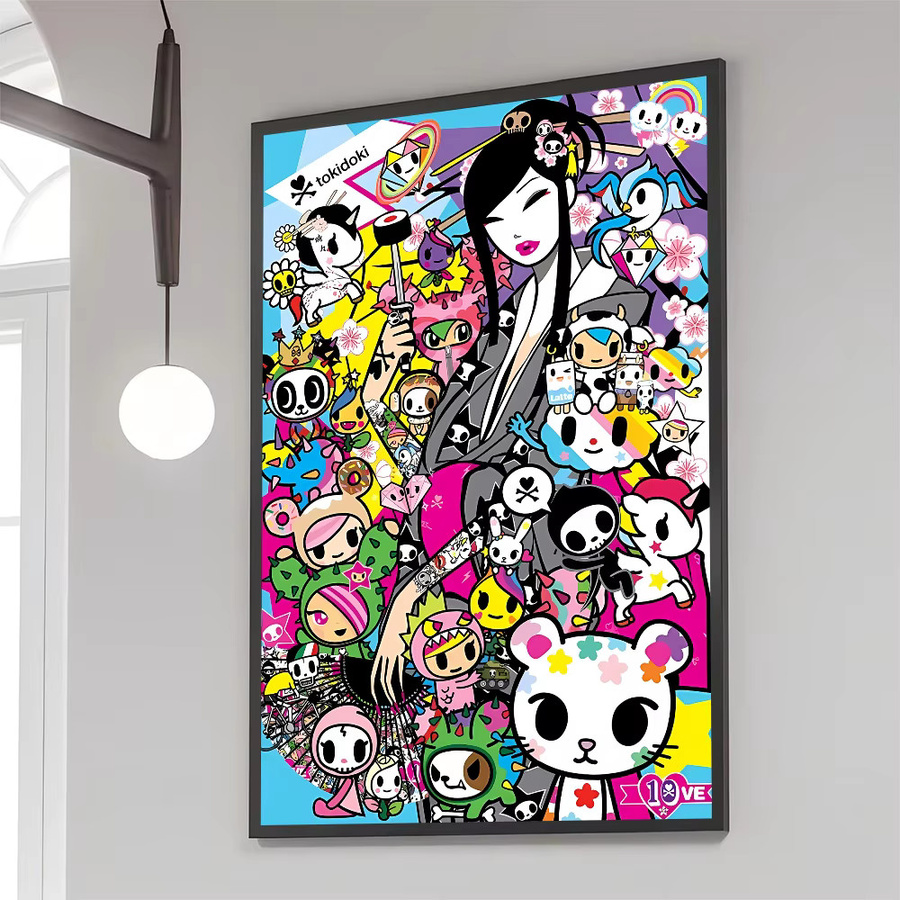Kawaii T-Tokidoki Wandposter selbstklebend wasserfest aus Papier in Mehrfarben zur Wanddekoration für Kaffeehaus und Bar - Bild 5