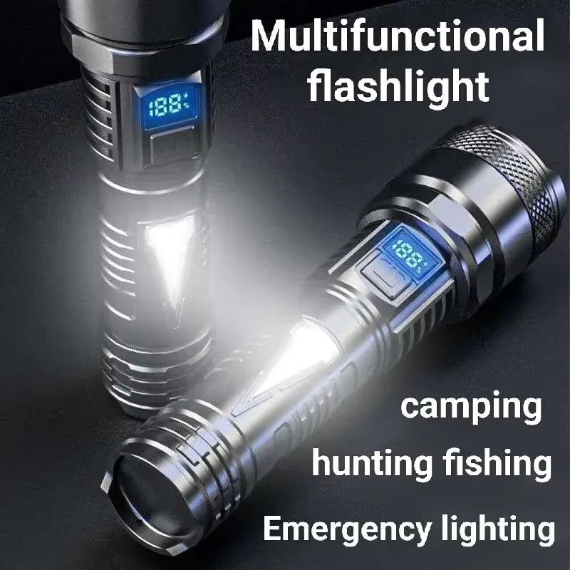 Heinast Wasserfeste LED-Taschenlampe mit wiederaufladbarem Akku und weißem Laser in Schwarz oder Weiß - Bild 3