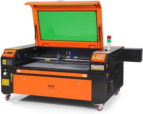 VEVOR 100W CO2-Lasergravierer und Laserschneidmaschine mit 2-Wege-Pass-Air-Assist, Farbe: Orange, B/T: 60,0 x 90,0 cm - Bild 1