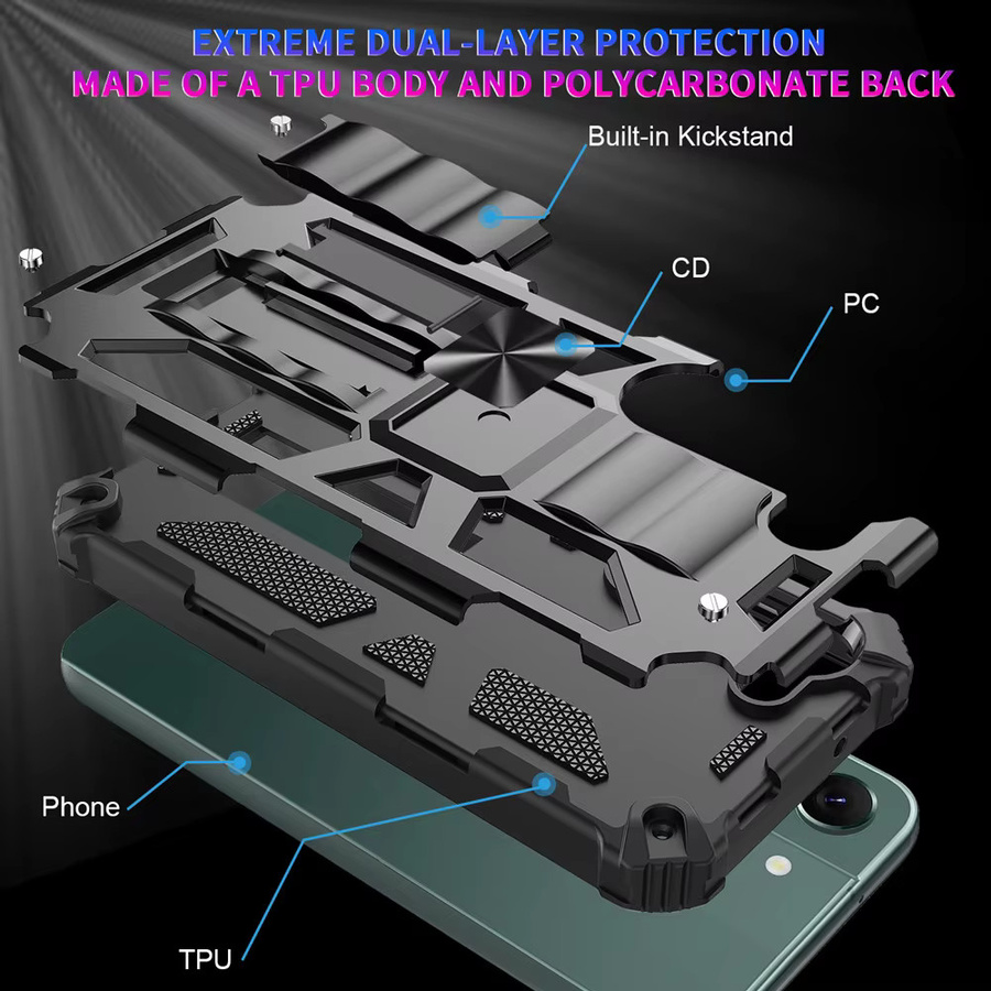 DIXSG Camouflage Armor stoßfeste Handyhülle mit integriertem Ständer für Samsung Galaxy A15 A16 A17 A26 A36 A55 A56 aus TPU und Kunststoff in Multicolour und Blau - Bild 3