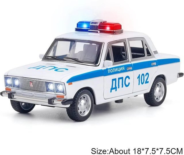 Linyi toy car Lada 2106 Polizeiauto, Modell, 1:24, Metall, ab 14 Jahren - Bild 1