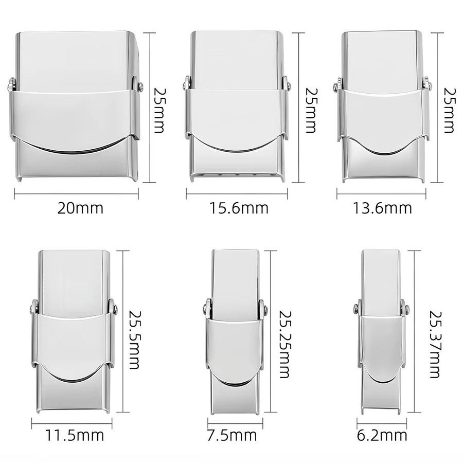 V-REX Uhrenarmband-Verbindungsschnalle, Edelstahl, Silber, Unisex - Bild 1