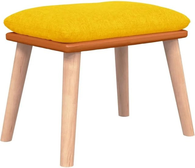 vidaXL Fußhocker Modell 3 in Senfgelb mit Stoff und Kunstleder, B/T/H: 45 x 29,5 x 39 cm - Bild 1