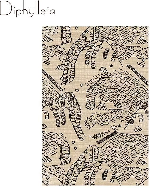 Diphylleia Italien moderner abstrakter Teppich mit Berg- und Tiger-Motiv in Beige - Bild 1